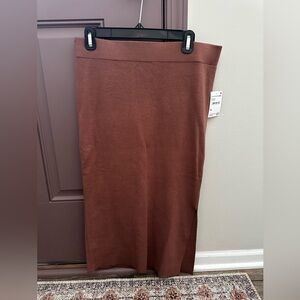 Bobeau Rich Brown Pencil Skirt